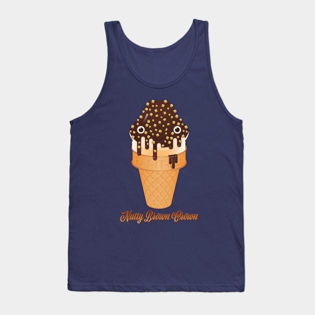 Nutty Brown Crown Chocolate Dipped Ice Cream Cone Tank Top by DanielLiamGill